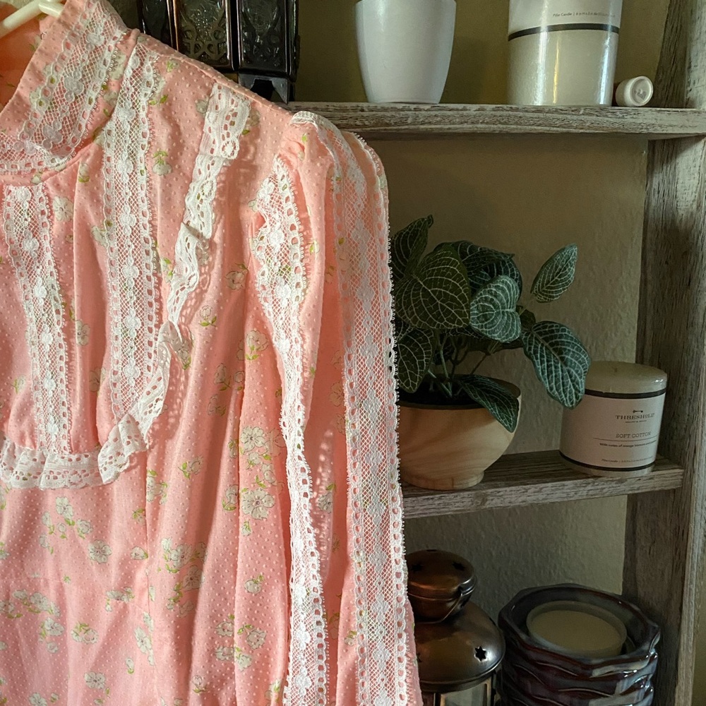 VINTAGE HANDMADE prairie floral bridgerton dress - Picture 7 of 9